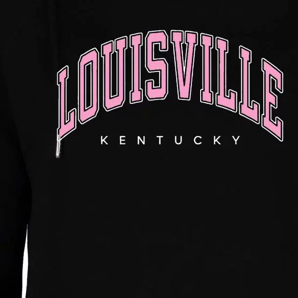 Louisville Kentucky KY Varsity Pink Text Womens Funnel Neck Pullover Hood