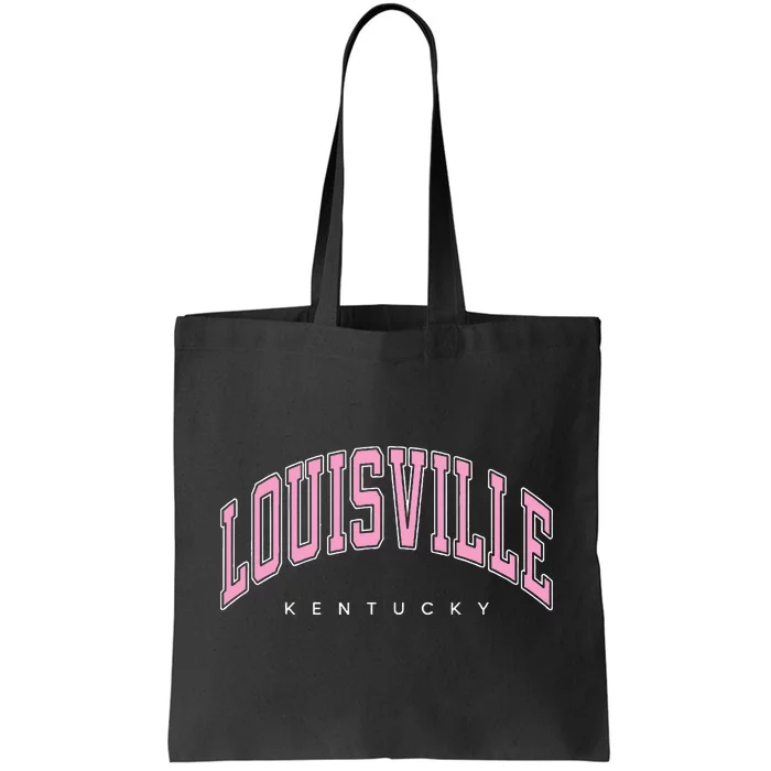 Louisville Kentucky KY Varsity Pink Text Tote Bag