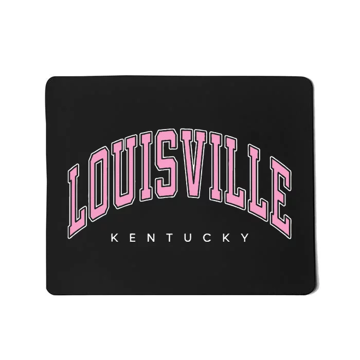 Louisville Kentucky KY Varsity Pink Text Mousepad