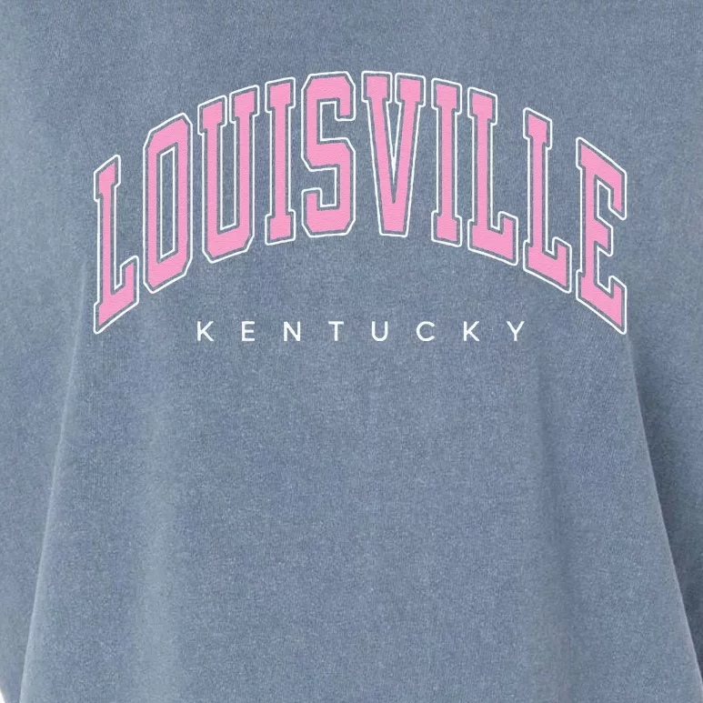 Louisville Kentucky KY Varsity Pink Text Garment-Dyed Women's Muscle Tee