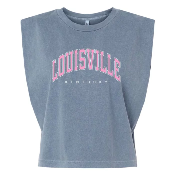 Louisville Kentucky KY Varsity Pink Text Garment-Dyed Women's Muscle Tee