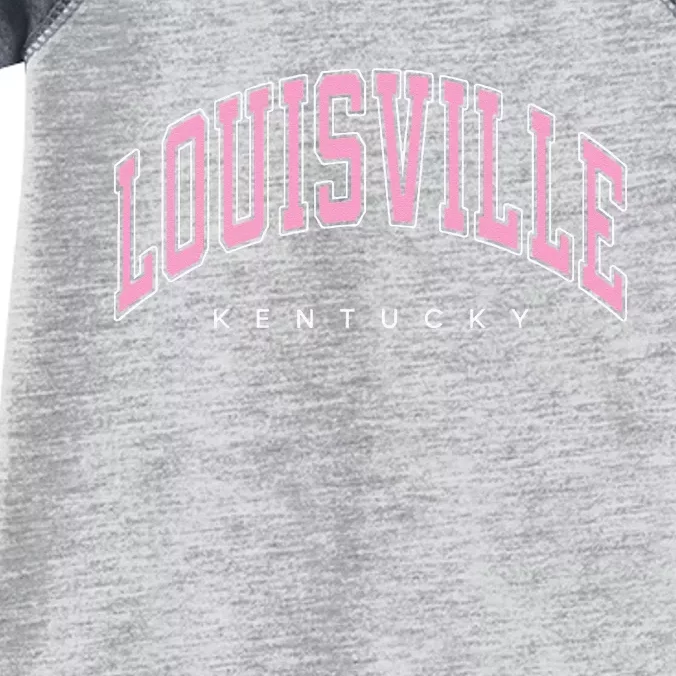 Louisville Kentucky KY Varsity Pink Text Infant Baby Jersey Bodysuit