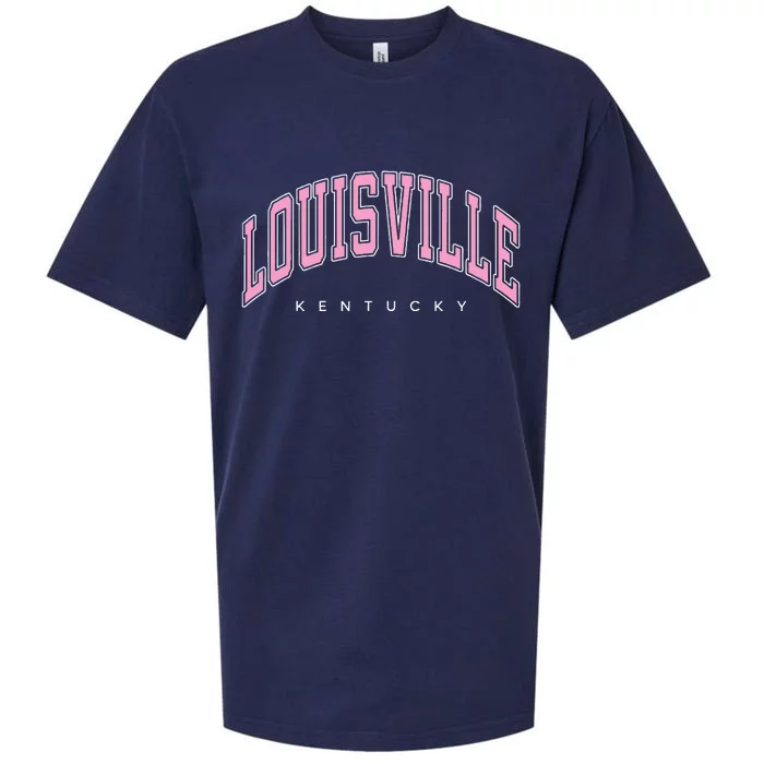 Louisville Kentucky KY Varsity Pink Text Sueded Cloud Jersey T-Shirt