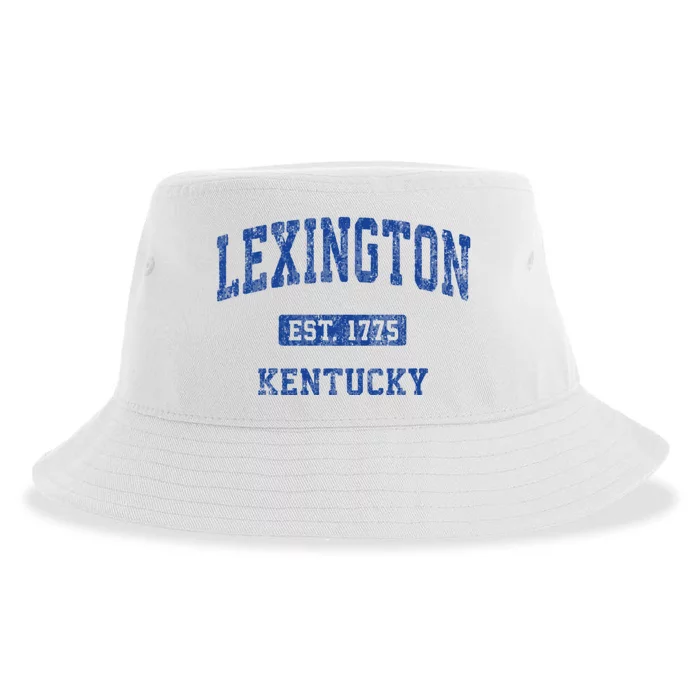 Lexington Kentucky Ky Vintage Athletic Sports Design Sustainable Bucket Hat