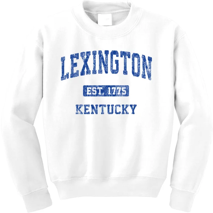 Lexington Kentucky Ky Vintage Athletic Sports Design Kids Sweatshirt