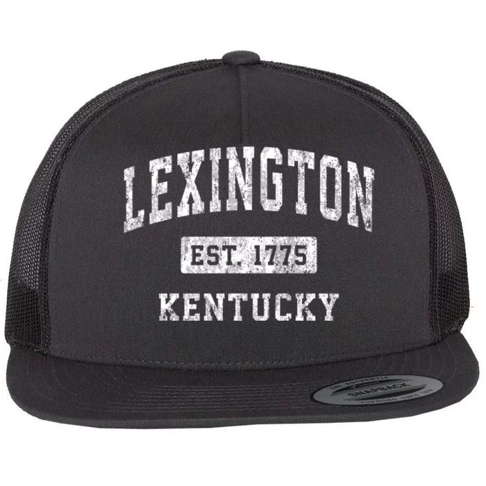 Lexington Kentucky Ky Vintage Established Sports Flat Bill Trucker Hat