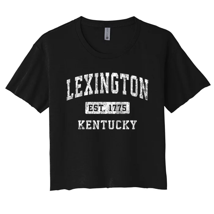 Lexington Kentucky Ky Vintage Established Sports Women's Crop Top Tee