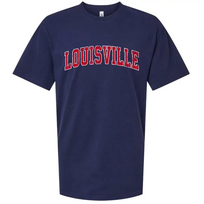 Louisville Kentucky KY Vintage Sports Design Red Design Sueded Cloud Jersey T-Shirt