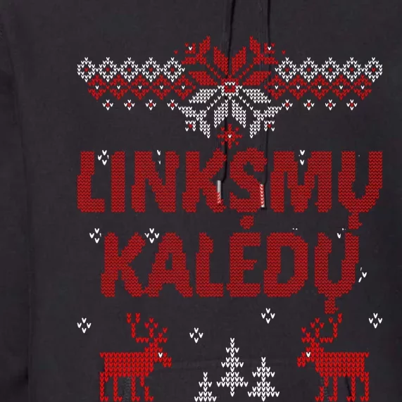 Linksmu Kaledu Lithuanian Merry Christmas Gift Idea Premium Hoodie