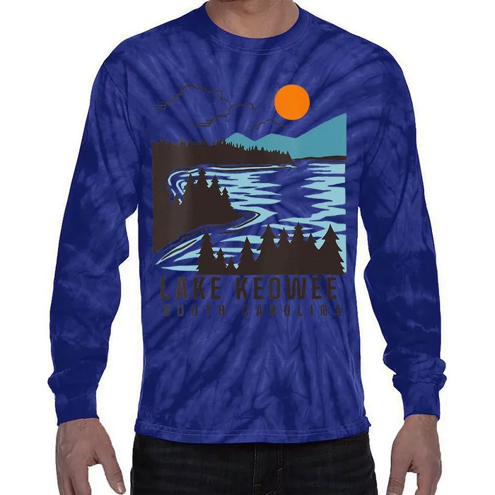 Lake Keowee Lake South Carolina Summer Lake Life Boating Tie-Dye Long Sleeve Shirt