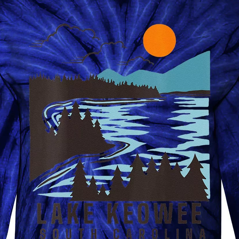 Lake Keowee Lake South Carolina Summer Lake Life Boating Tie-Dye Long Sleeve Shirt