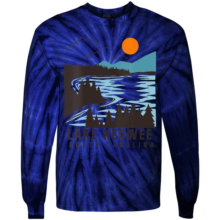 Lake Keowee Lake South Carolina Summer Lake Life Boating Tie-Dye Long Sleeve Shirt