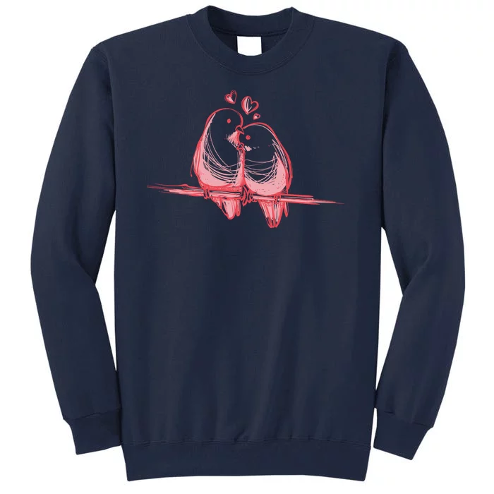 Lovebirds Kissing Tall Sweatshirt