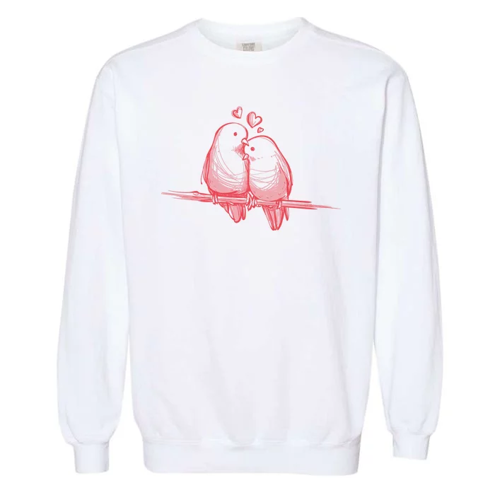 Lovebirds Kissing Garment-Dyed Sweatshirt