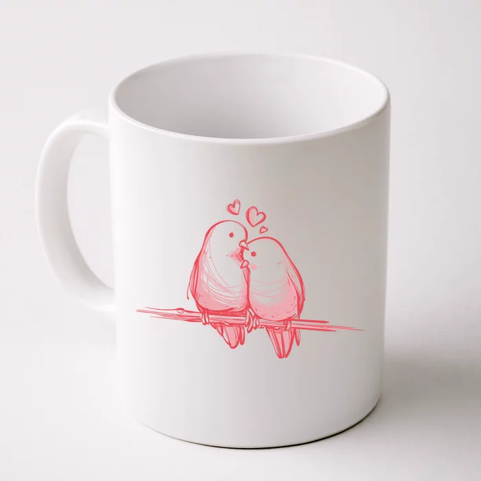 Lovebirds Kissing Front & Back Coffee Mug