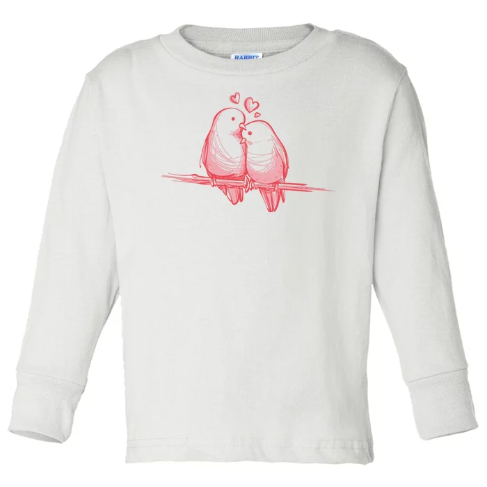 Lovebirds Kissing Toddler Long Sleeve Shirt