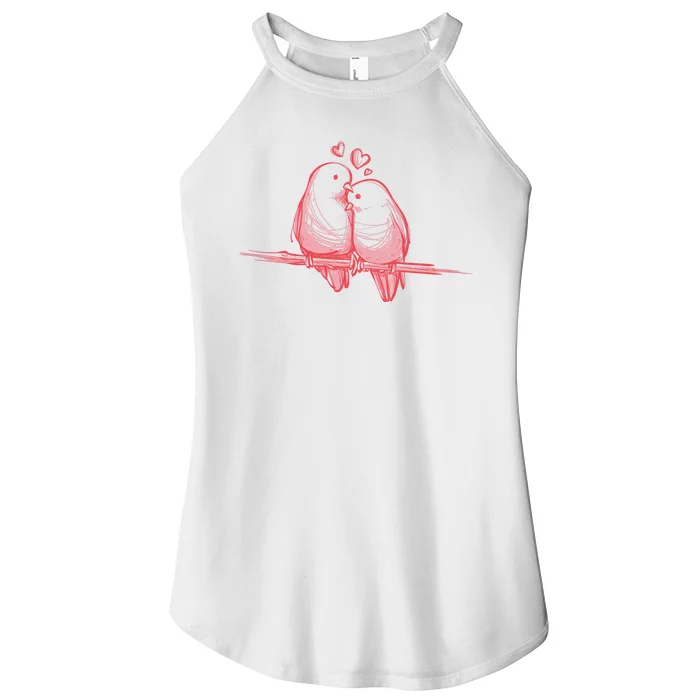 Lovebirds Kissing Women’s Perfect Tri Rocker Tank