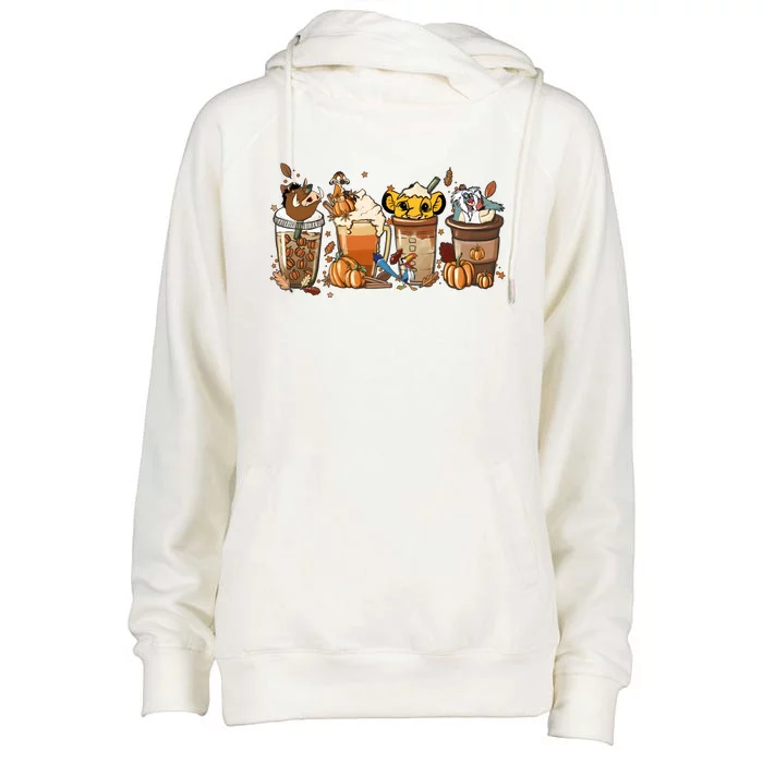 Lion King Latte Coffee Lover Cute Womens Funnel Neck Pullover Hood