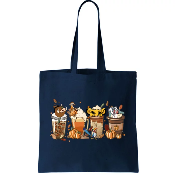 Lion King Latte Coffee Lover Cute Tote Bag