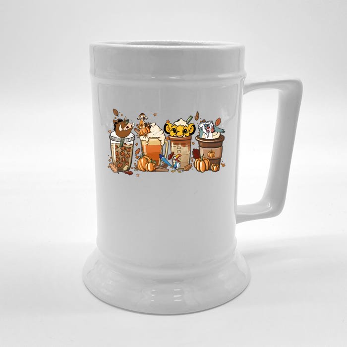 Lion King Latte Coffee Lover Cute Front & Back Beer Stein