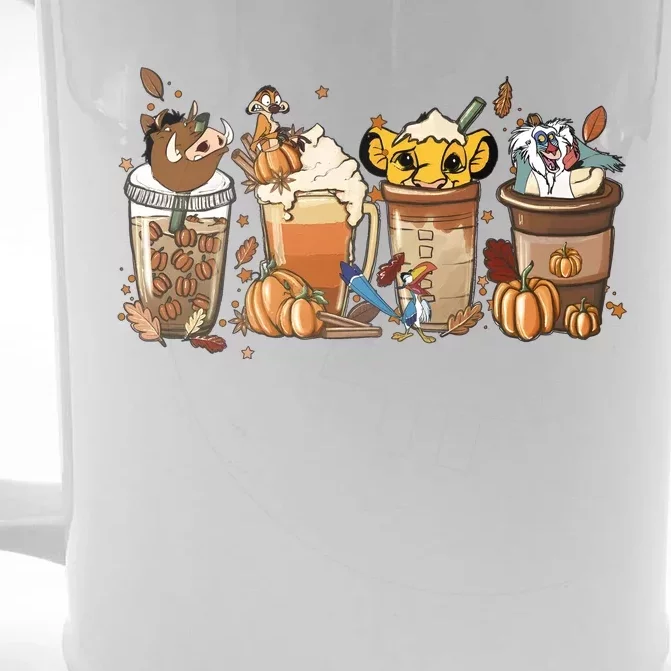 Lion King Latte Coffee Lover Cute Front & Back Beer Stein