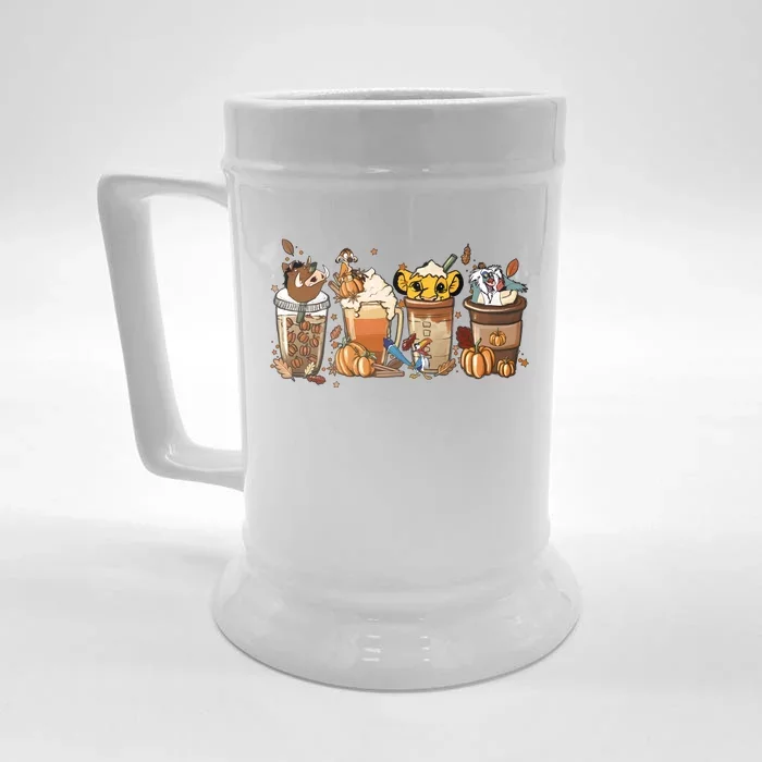 Lion King Latte Coffee Lover Cute Front & Back Beer Stein