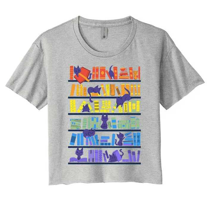 Library Kittens Women's Crop Top Tee