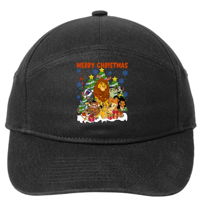 Lion King Merry Christmas Simba Mufasa Scar Nala Timon Pumbaa 7-Panel Snapback Hat