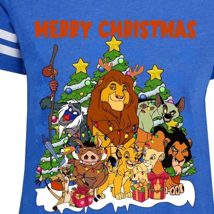 Lion King Merry Christmas Simba Mufasa Scar Nala Timon Pumbaa Enza Ladies Jersey Football T-Shirt