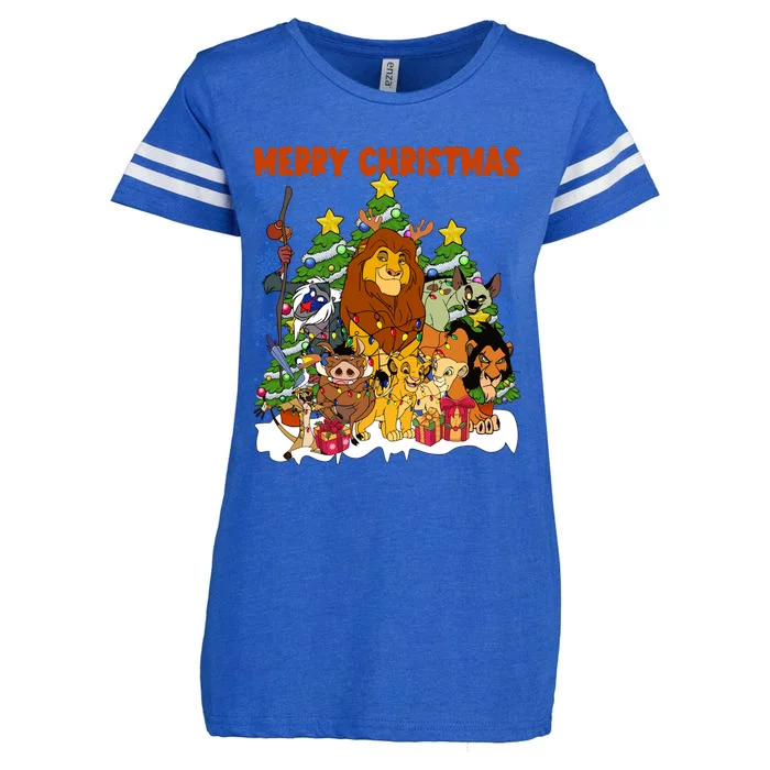 Lion King Merry Christmas Simba Mufasa Scar Nala Timon Pumbaa Enza Ladies Jersey Football T-Shirt