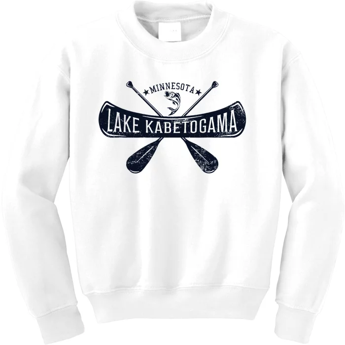 Lake Kabetogama Minnesota Vintage Distressed Kids Sweatshirt