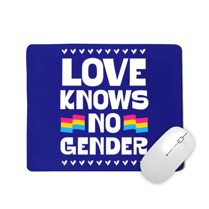 Love Knows No Gender Pansexual Pride Flag Heart Love Style Cool Gift Mousepad