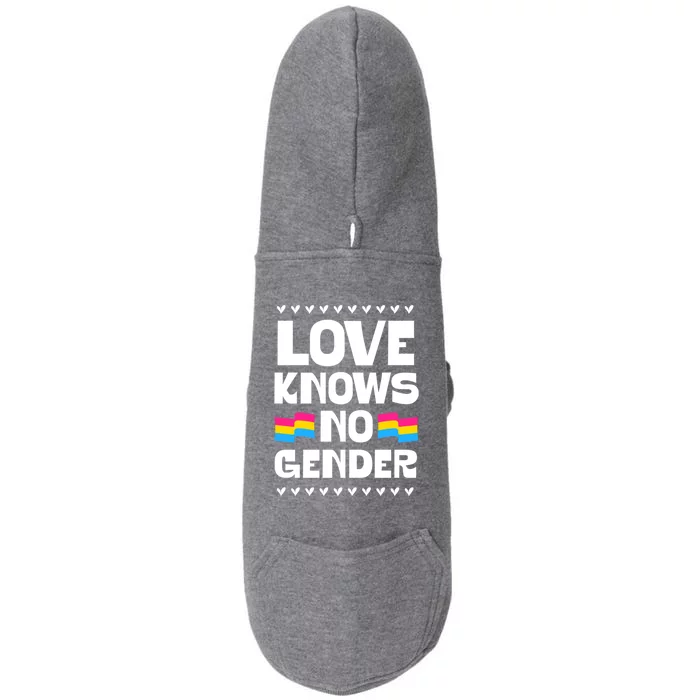 Love Knows No Gender Pansexual Pride Flag Heart Love Style Cool Gift Doggie 3-End Fleece Hoodie