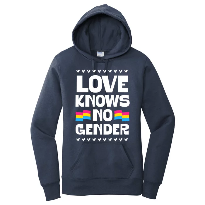 Love Knows No Gender Pansexual Pride Flag Heart Love Style Cool Gift Women's Pullover Hoodie