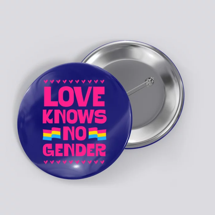 Love Knows No Gender Pansexual Pride Flag Heart Love Style Gift Button