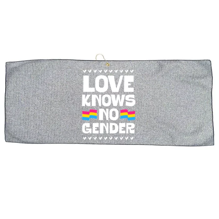 Love Knows No Gender Pansexual Pride Flag Heart Love Style Gift Large Microfiber Waffle Golf Towel