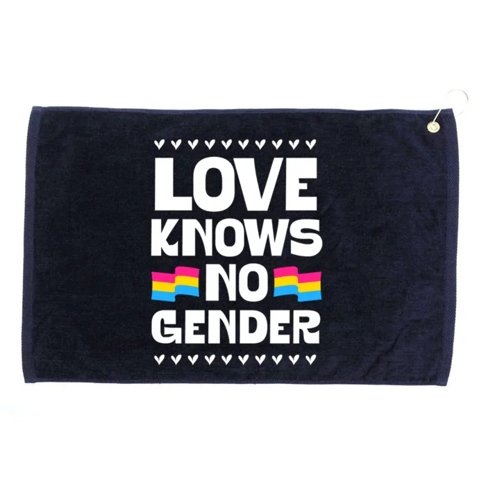 Love Knows No Gender Pansexual Pride Flag Heart Love Style Gift Grommeted Golf Towel