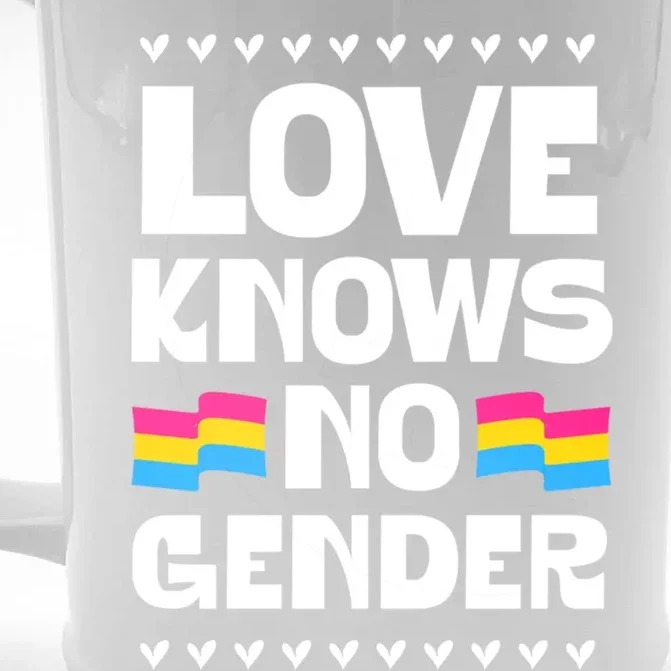 Love Knows No Gender Pansexual Pride Flag Heart Love Style Gift Front & Back Beer Stein