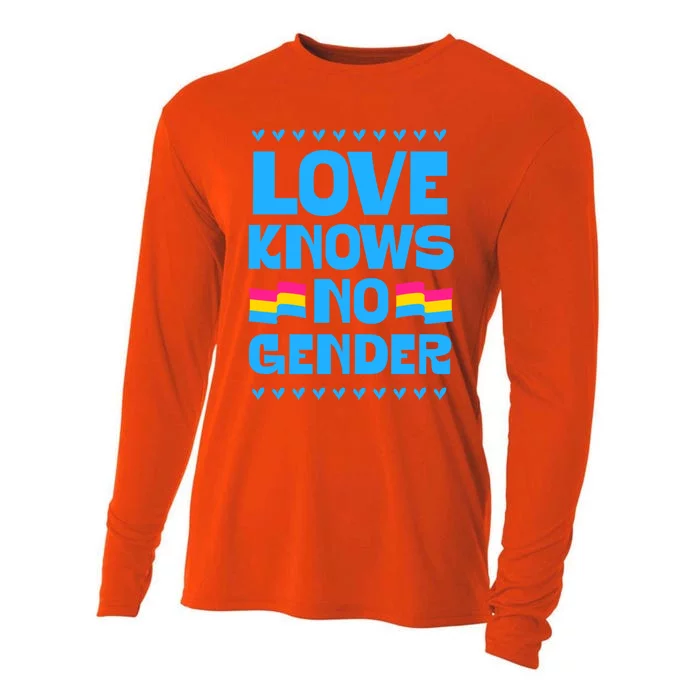 Love Knows No Gender Pansexual Pride Flag Heart Love Style Great Gift Cooling Performance Long Sleeve Crew