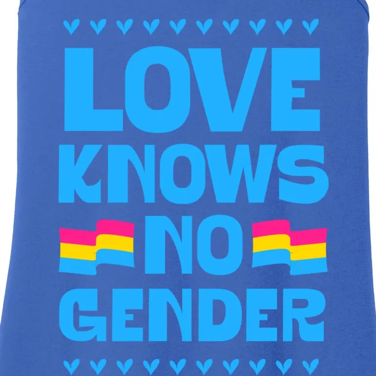 Love Knows No Gender Pansexual Pride Flag Heart Love Style Great Gift Ladies Essential Tank