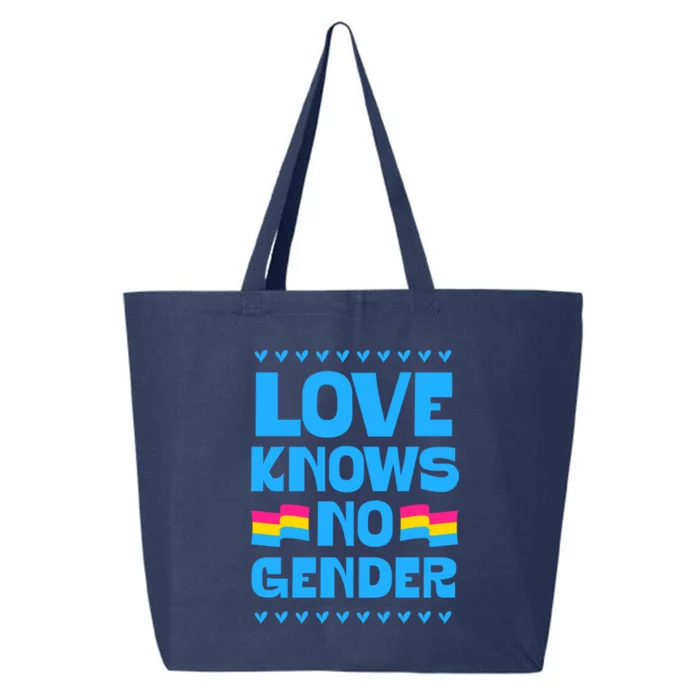 Love Knows No Gender Pansexual Pride Flag Heart Love Style Great Gift 25L Jumbo Tote