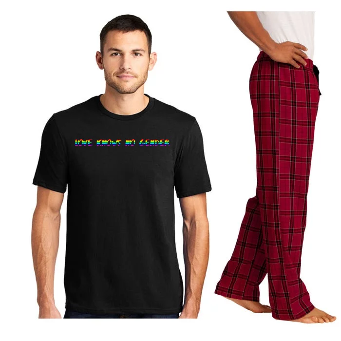 Love Knows No Gender Rainbow Pride Lgbtq Cute Gift Pajama Set