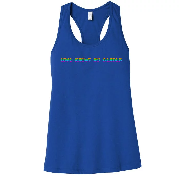 Love Knows No Gender Rainbow Pride Lgbtq Cute Gift Women's Racerback Tank