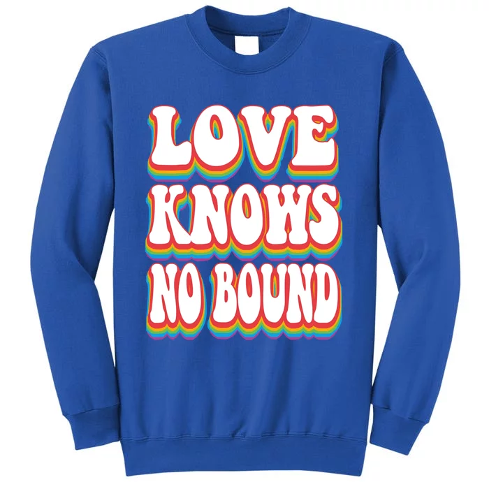 Love Knows No Bound Pride Rainbow Lgbtq Gift Tall Sweatshirt