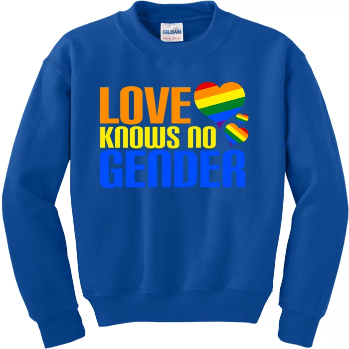 Love Knows No Gender Lgbtq Gender Marriage Equality Cool Gift Kids Sweatshirt