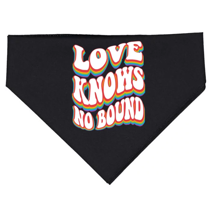 Love Knows No Bound W Pride Rainbow Lgbtq+ Gift USA-Made Doggie Bandana