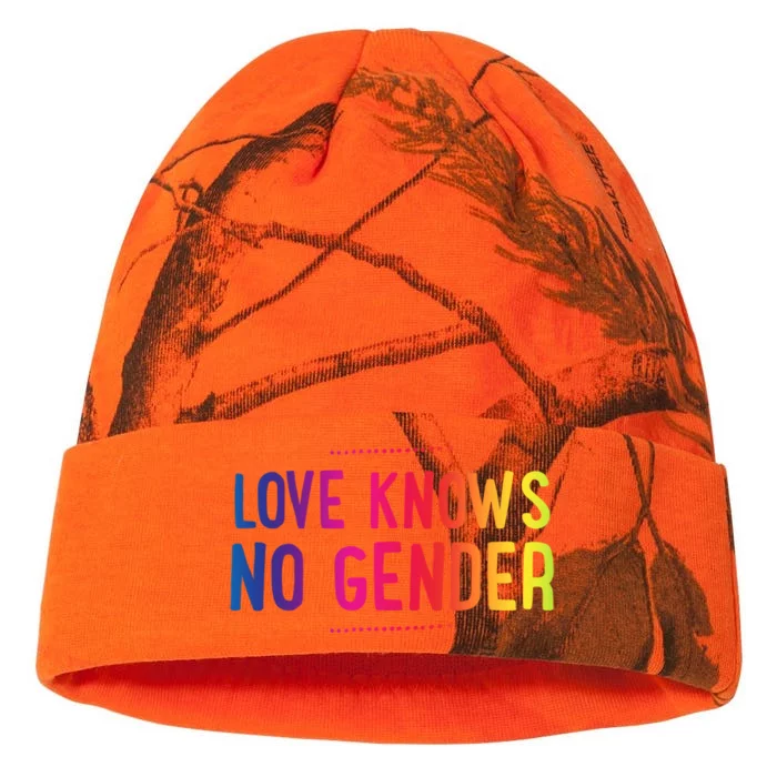 Love Knows No Gender Funny Bisexual Equality Pride Humor Cute Gift Kati - 12in Camo Beanie