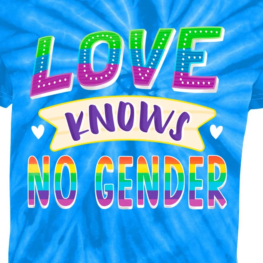 Love Knows No Gender Lgbtq Gay Pride Lesbian Rights Rainbow Gift Kids Tie-Dye T-Shirt