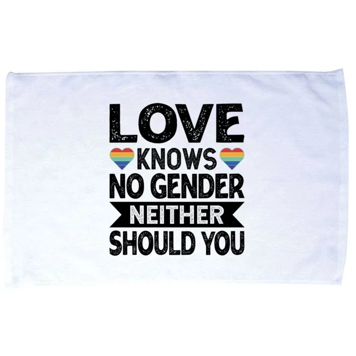 Love Knows No Gender Neither Should You Pride Month Cool Gift Microfiber Hand Towel