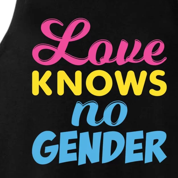 Love Knows No Gender Pan Pride Pansexual Flag Gift Ladies Tri-Blend Wicking Tank